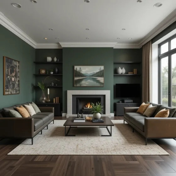 Dark Green Walls for an Earthy Feel