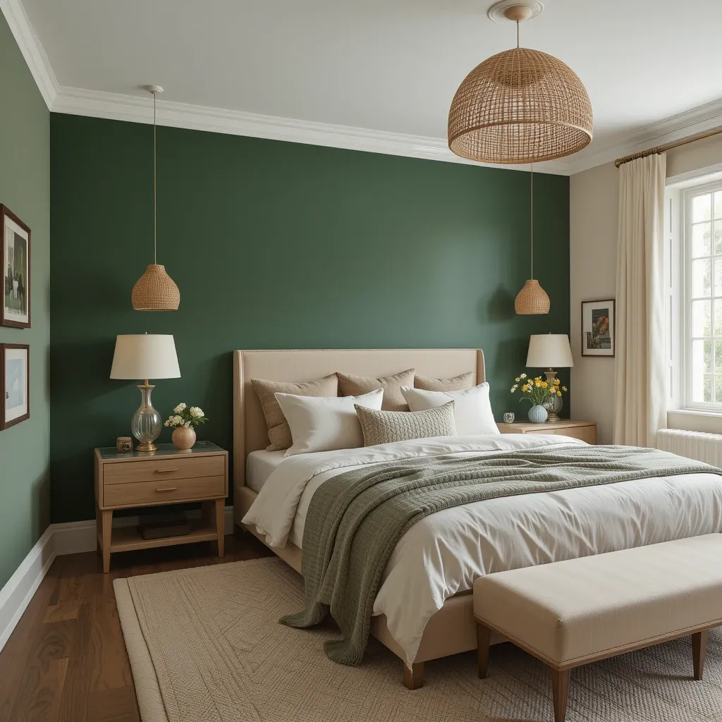 Dark Green and Light Beige Contrast