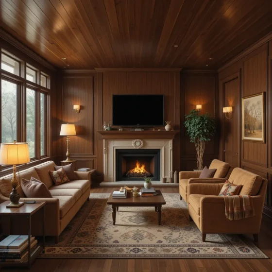 Dark Walnut Paneling for a Classic 70s Look