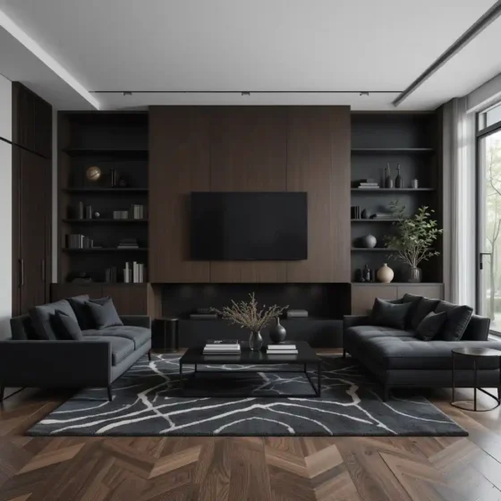 Dark Walnut with Dramatic Black Accents
