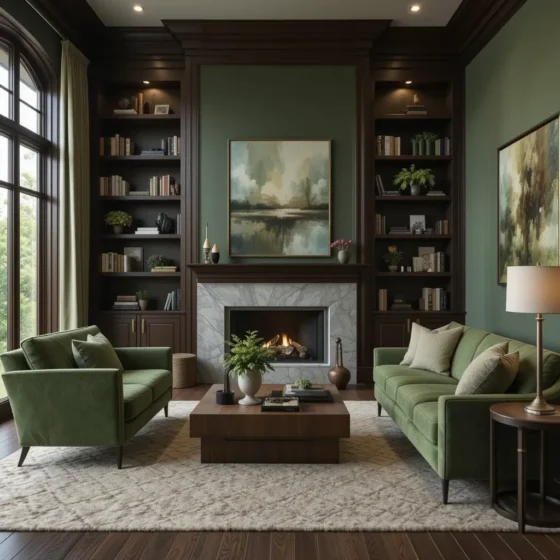 Dark Wood Accents for Depth