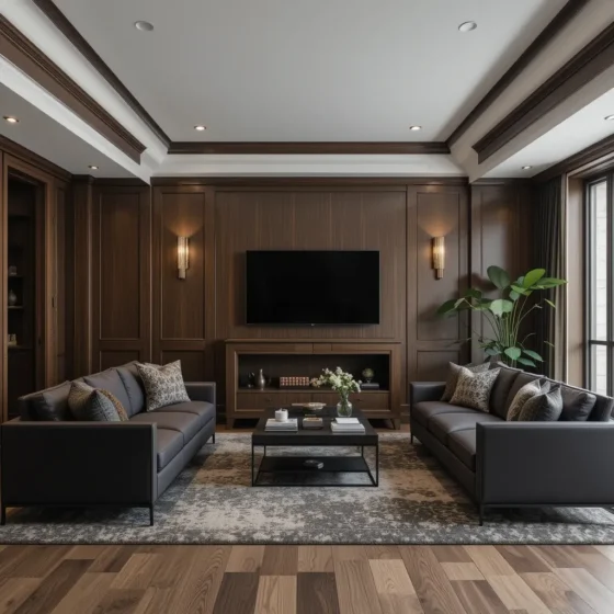 Dark Wood Paneling for a Masculine Touch