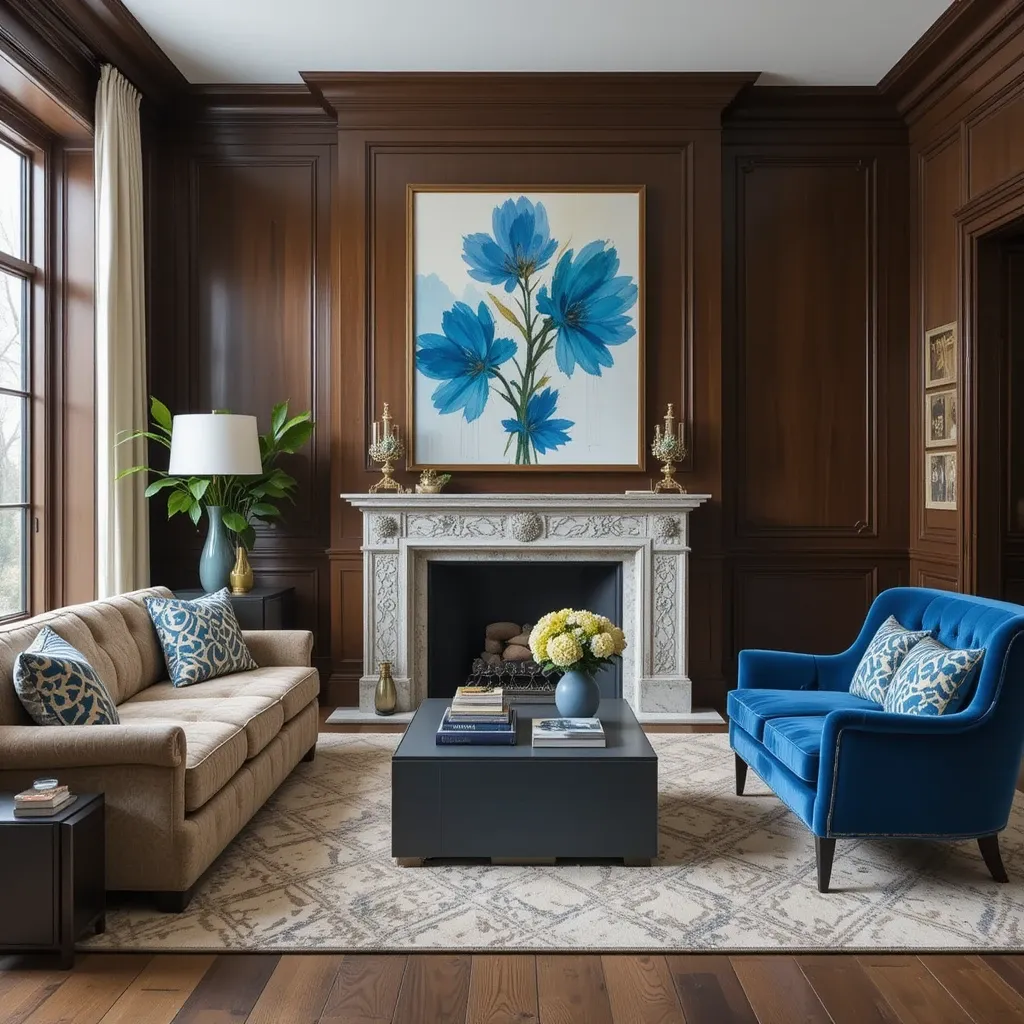 Deep Brown and Cerulean for a Dramatic Look