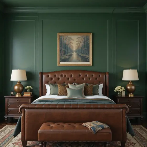 Deep Forest Green with Leather Highlights