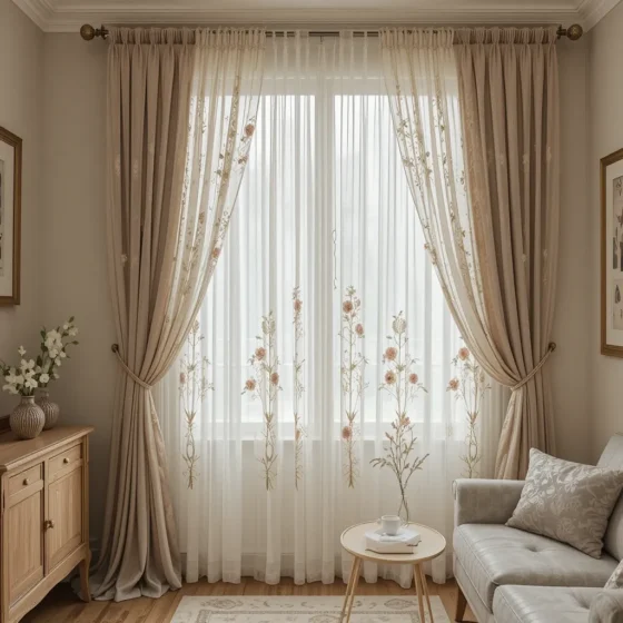 Embroidered Sheer Curtains for an Artistic Flair