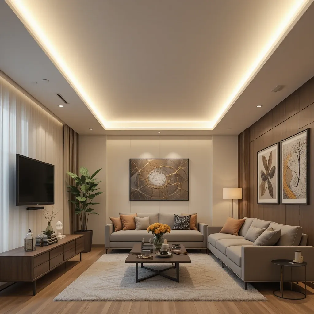 Floating Ceiling with Perimeter Cove Lighting