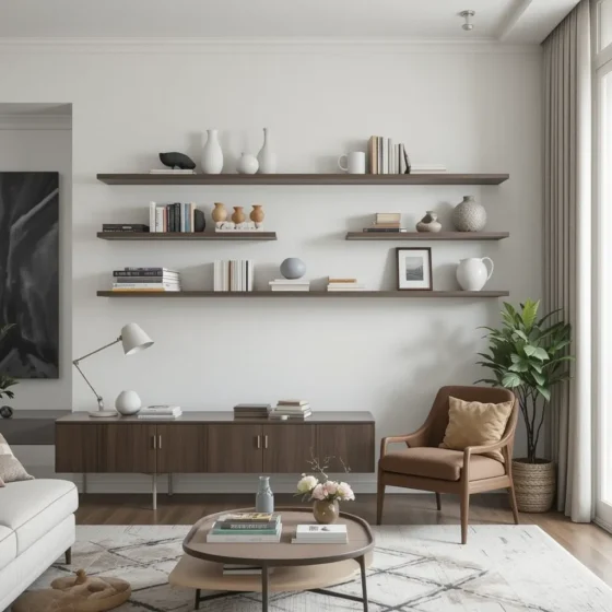 Floating Shelves for a Sleek Display