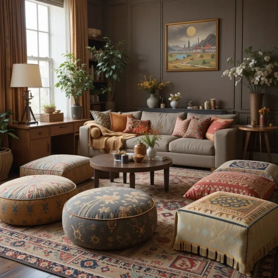 Floor Cushions and Poufs