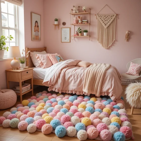 Fluffy Pom-Pom Rug