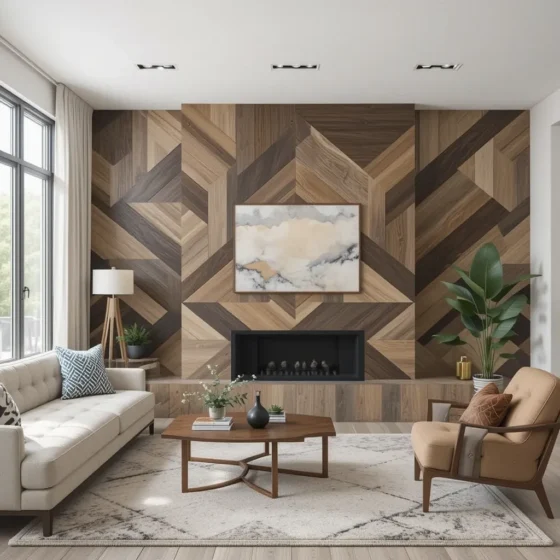 Geometric Wood Paneling for a Modern Look