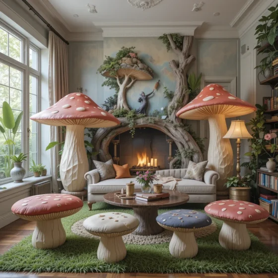 Giant Mushrooms as Unique Decor Pieces