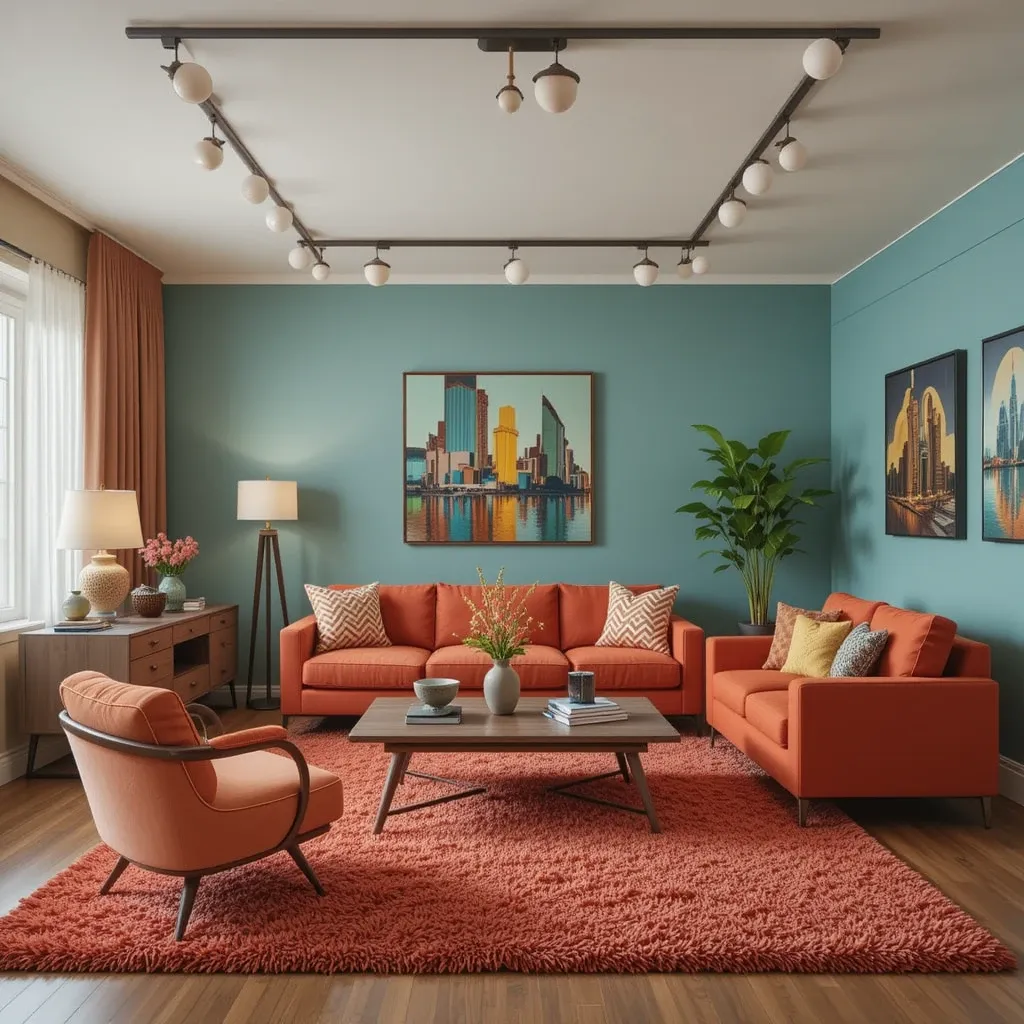 Globe-Shaped Track Lighting for a Retro Feel