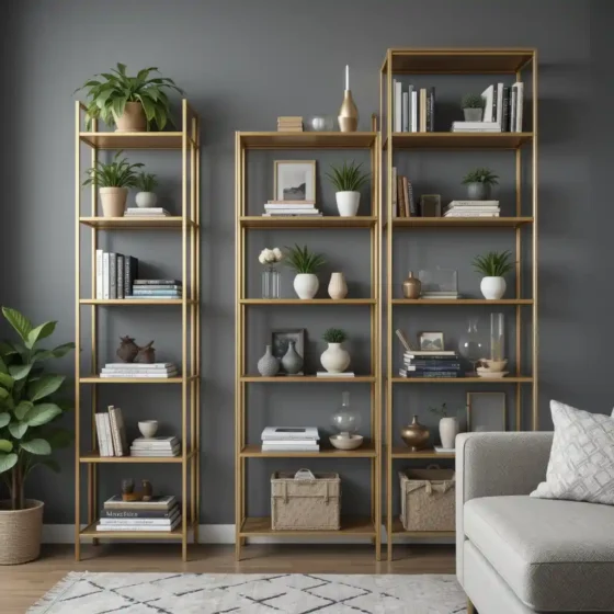 Gold Shelving Units for Stylish Storage