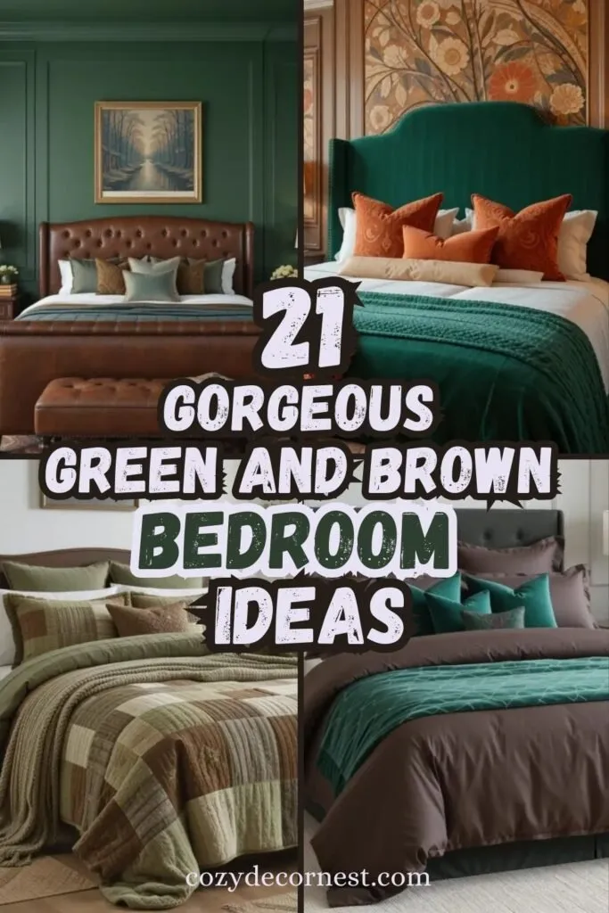Green and Brown Bedroom