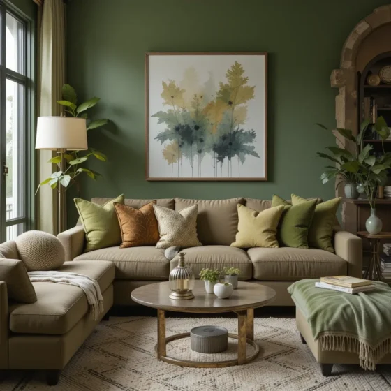 Green and Brown Throw Pillows for a Quick Refresh