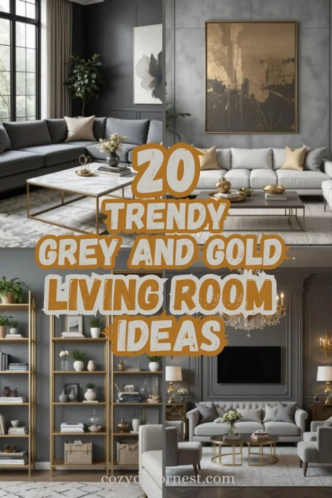 Grey and Gold Living Room