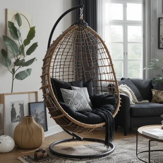 Hanging Rattan Chairs for a Relaxed Vibe