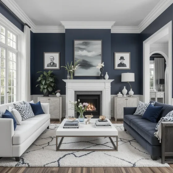 High-Contrast White Elements for Balance