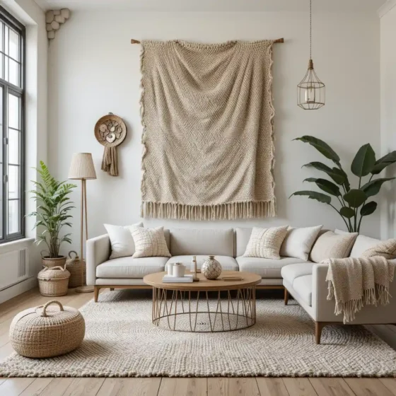 Layered Rugs or Wall Hangings