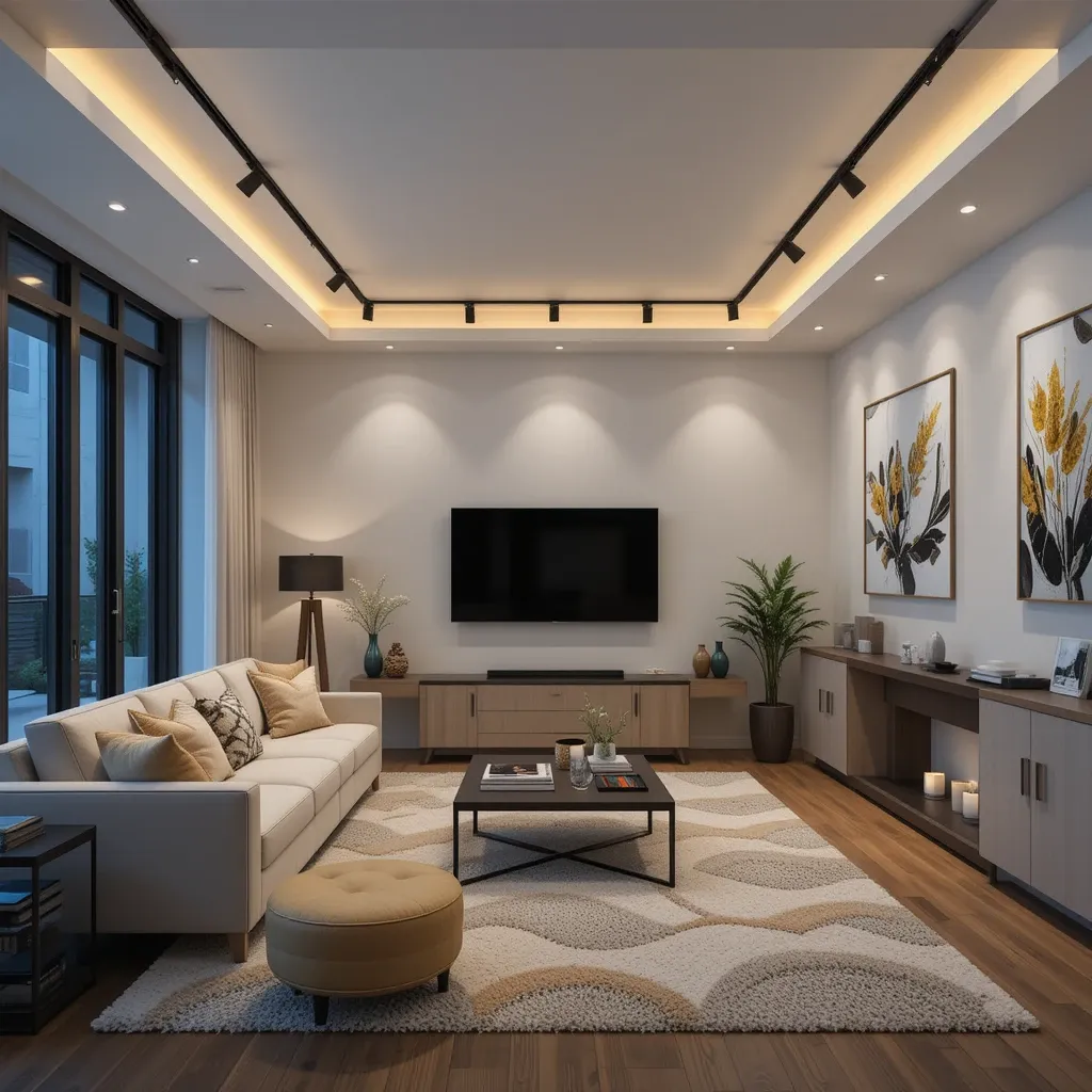 Layered Track Lights for a Cozy Glow