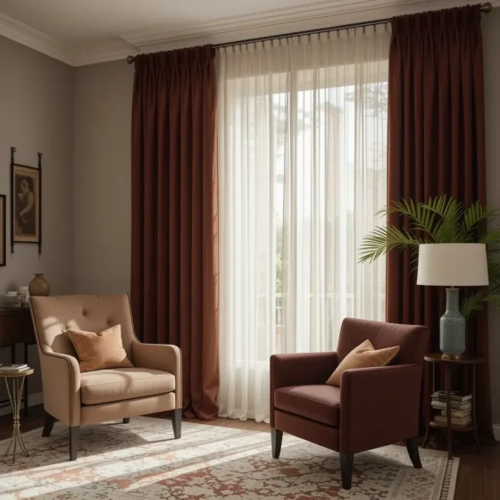 Layering Sheers with Velvet Drapes for Texture