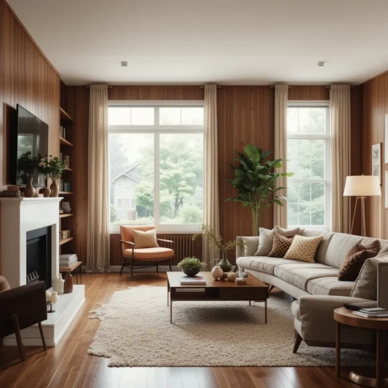 Minimalist 70s Wood Paneling for a Clean Look