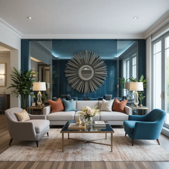 Mirrored Accent Wall for a Spacious Feel