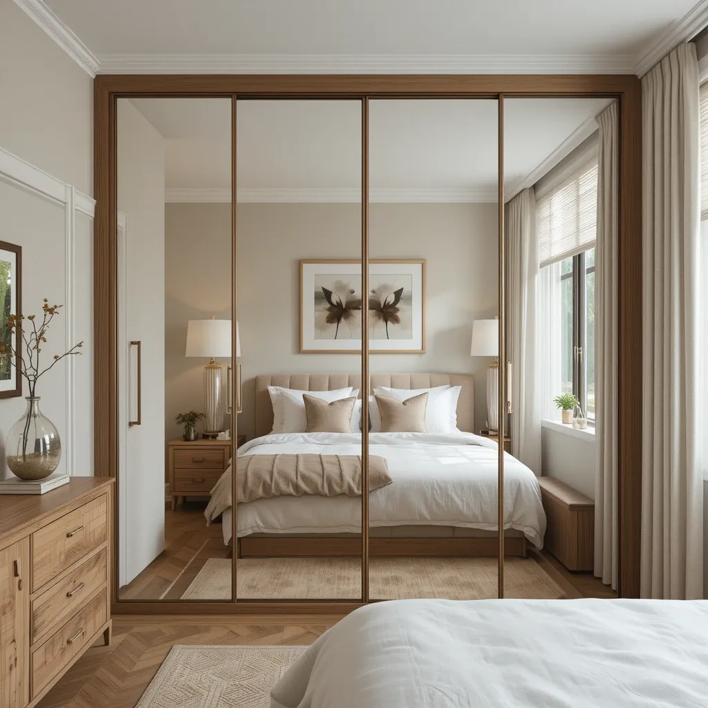 Mirrored Wardrobes to Expand the Space