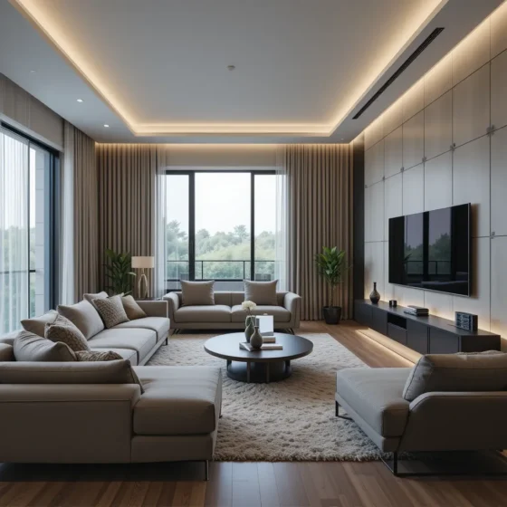 Modern Tech Lounge with Smart Features