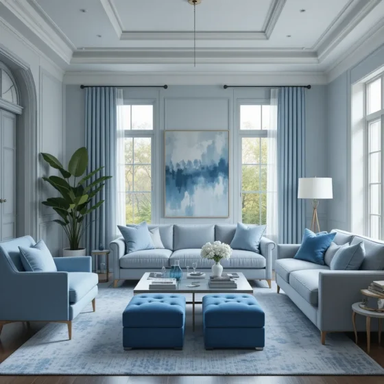 Monochromatic Blue Styling for a Sophisticated Look