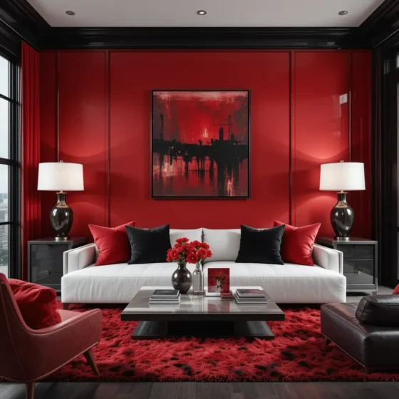 Monochrome with Red Accents