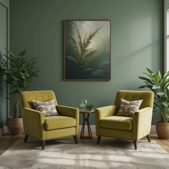 Moss Green Accent Chairs for a Pop of Color