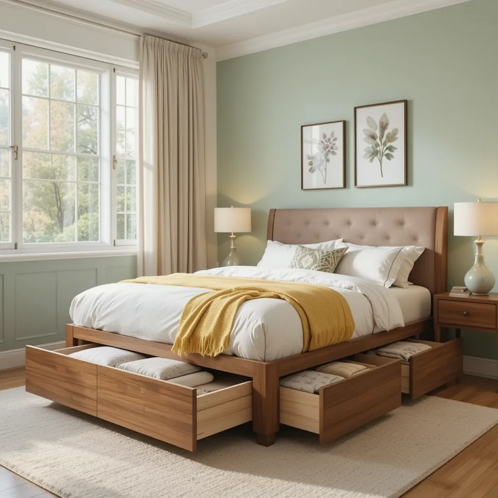 Multipurpose Bed with Hidden Storage