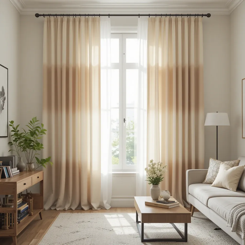 Ombre Beige Curtains for a Gradient Effect