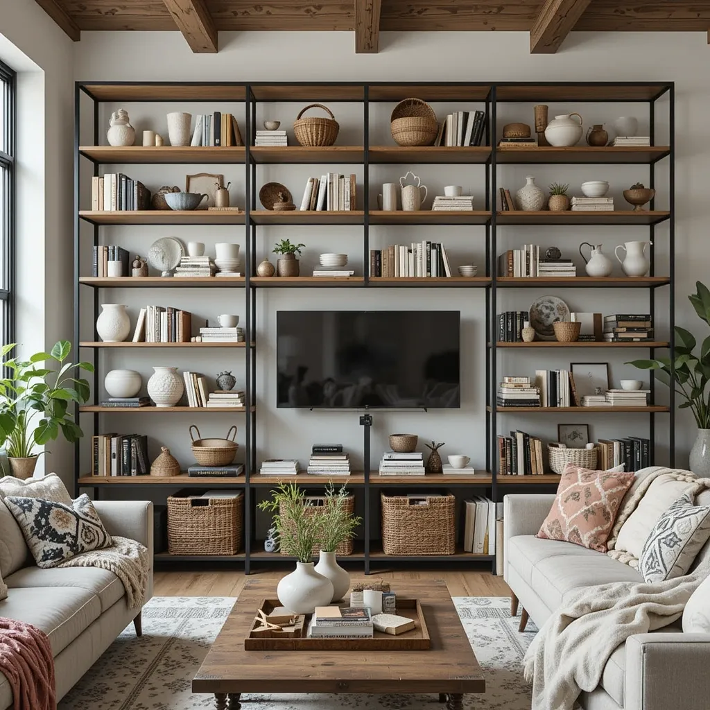 Open Metal Bookshelves