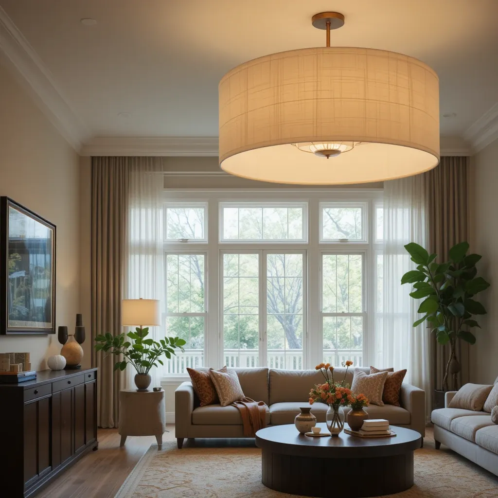 Oversized Drum Pendant Light