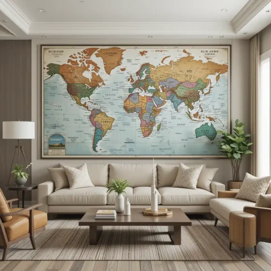 Oversized Map or Travel-Inspired Art