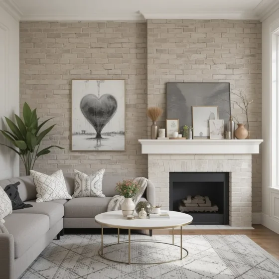 Painted Brick in a Neutral Tone