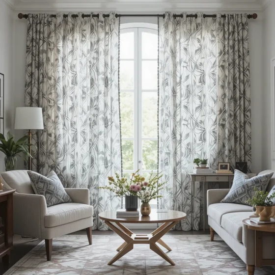 Patterned Sheer Curtains for a Bold Statement