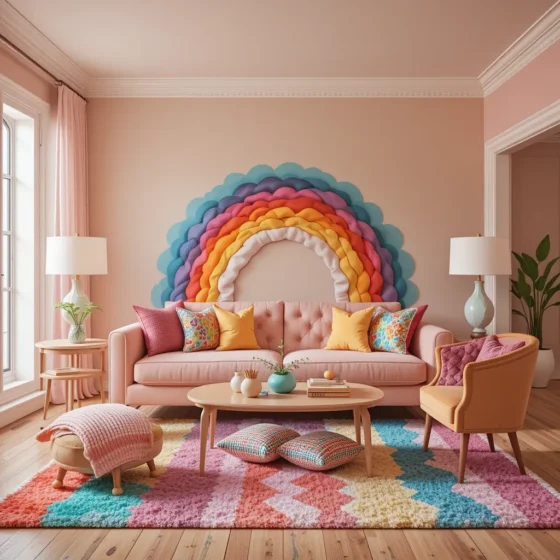 Rainbow-Colored Accents for a Playful Pop