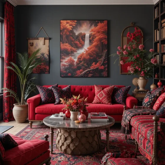 Red and Black Bohemian Style