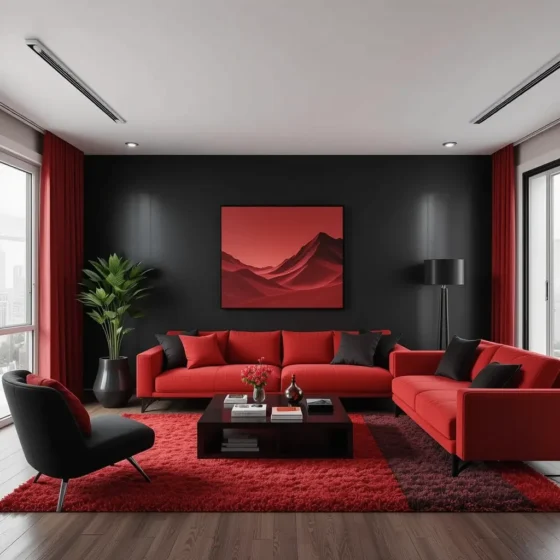 Red and Black Minimalist Design