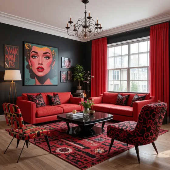 Red and Black Pop Art Theme