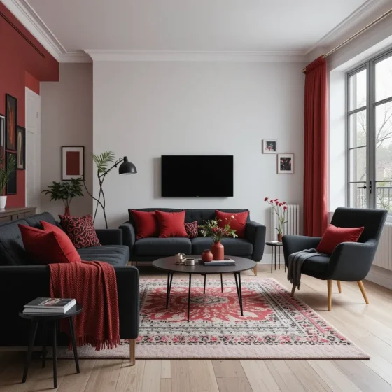 Red and Black Scandinavian Style