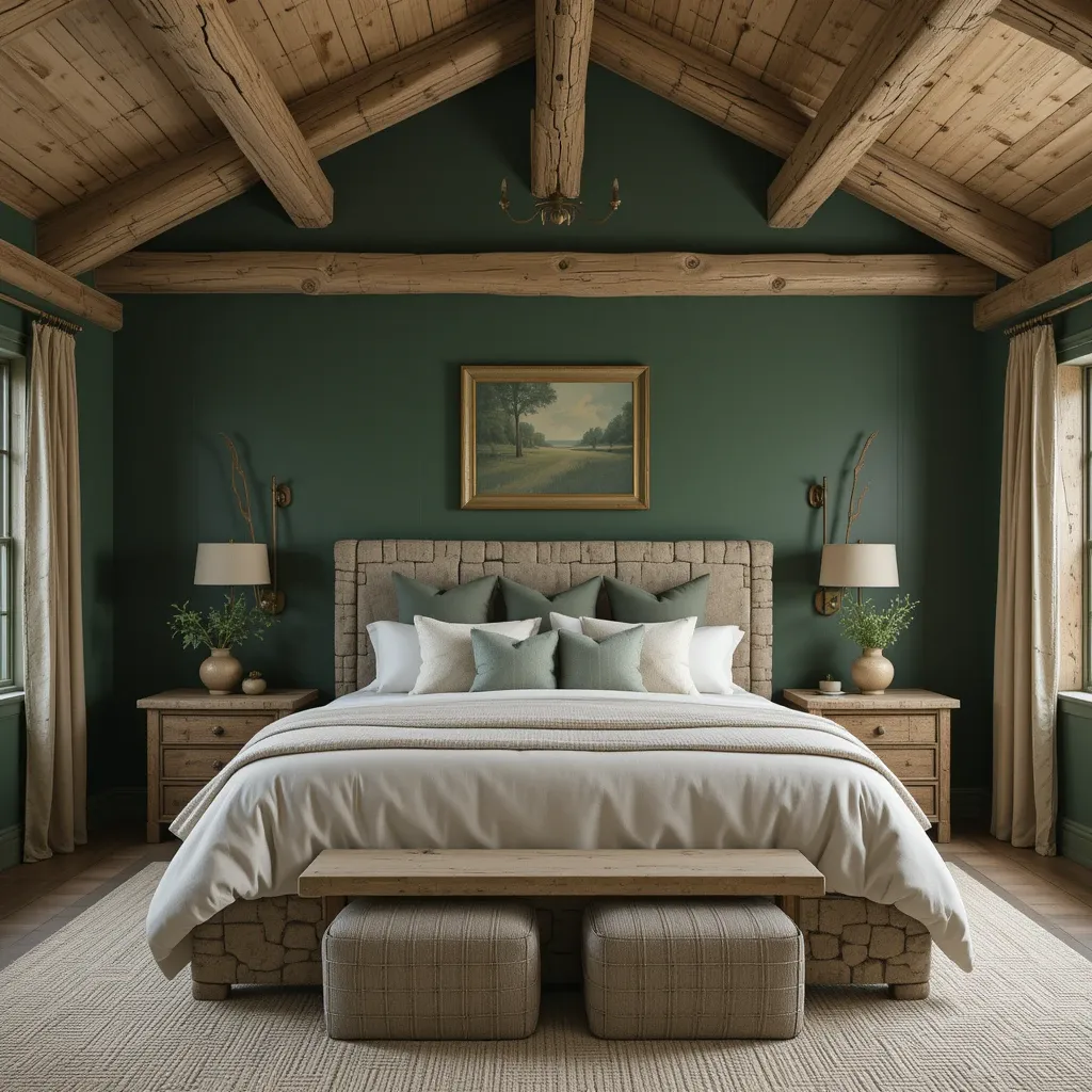 Rustic Green and Stone Elements