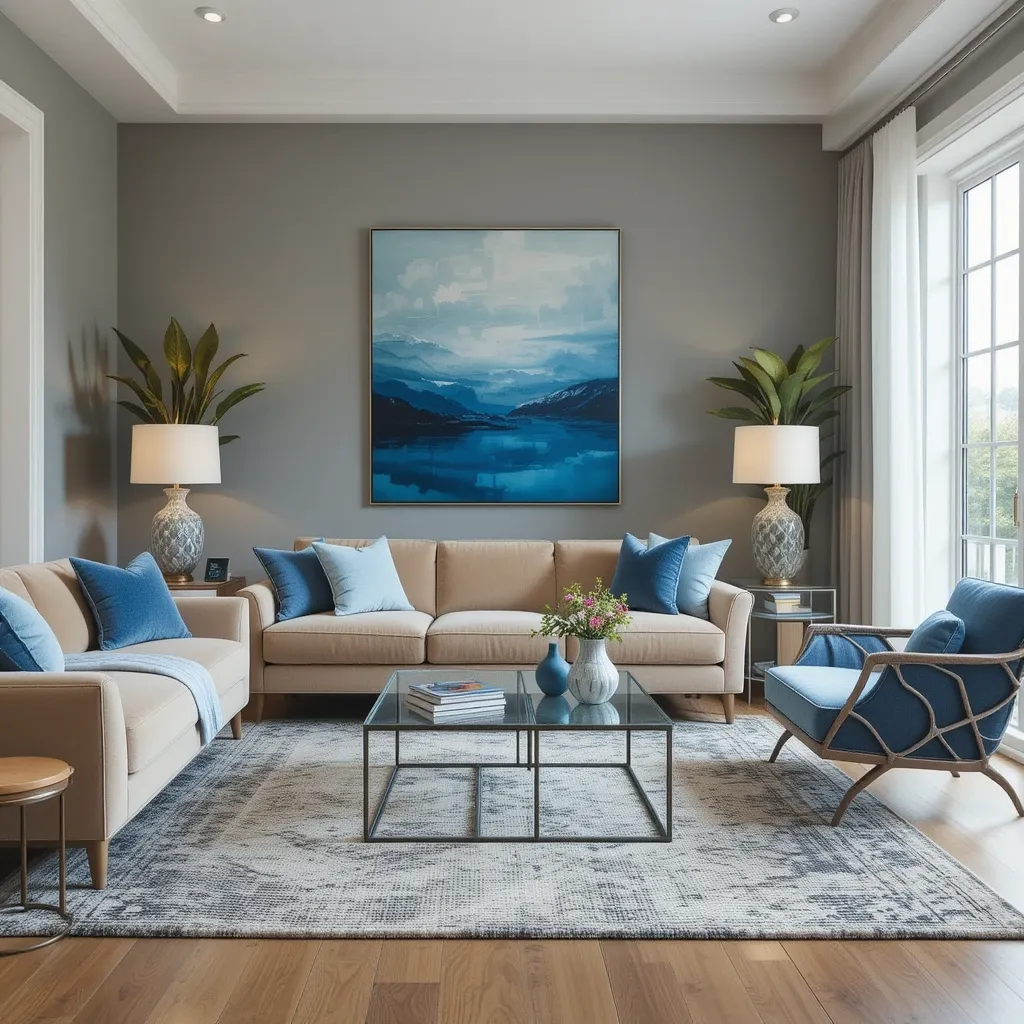 Sand Brown and Cool Blue for a Minimalist Look