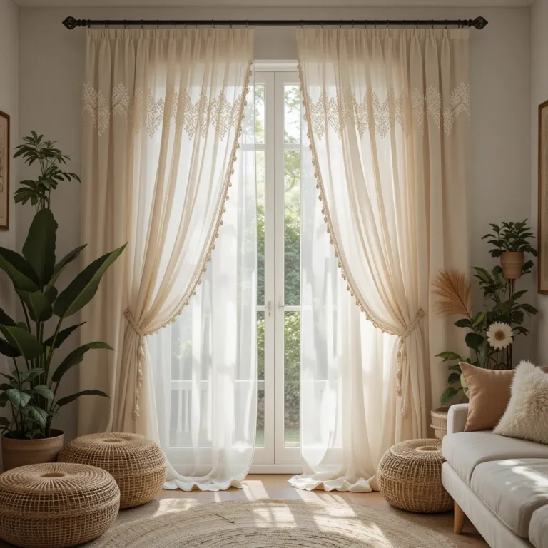 Sheer Gauze Curtains in Soft Neutrals