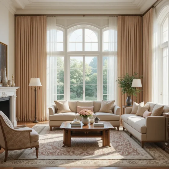 Silk or Linen Drapes for a Grand Effect