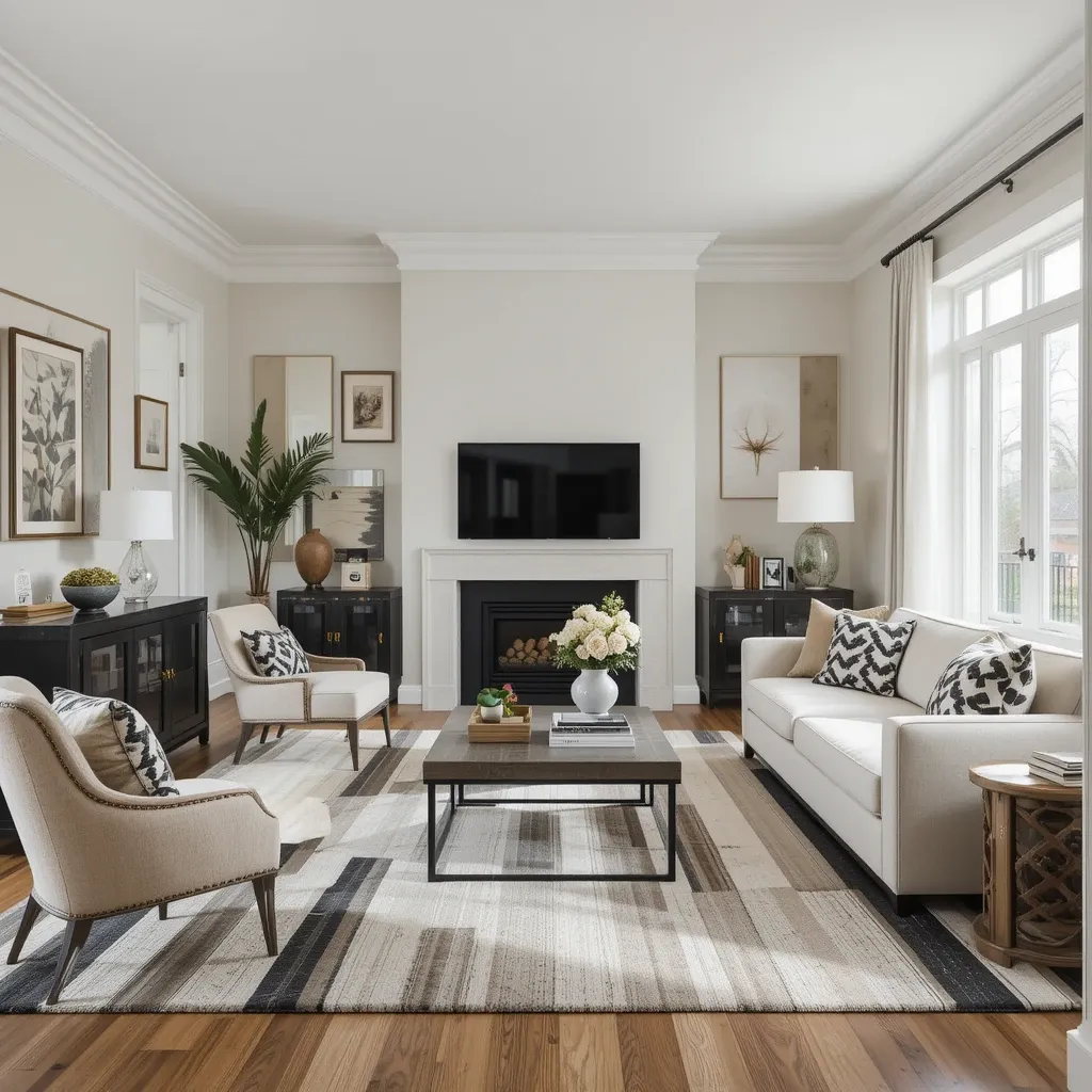 Soft Beige and Black Stripes