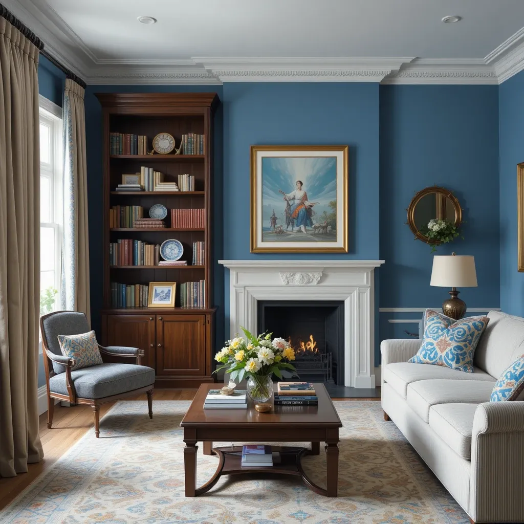 Taupe Upholstery with Soft Sky Blue Layers